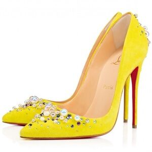 Christian Louboutin Yellow Embellished Heels
